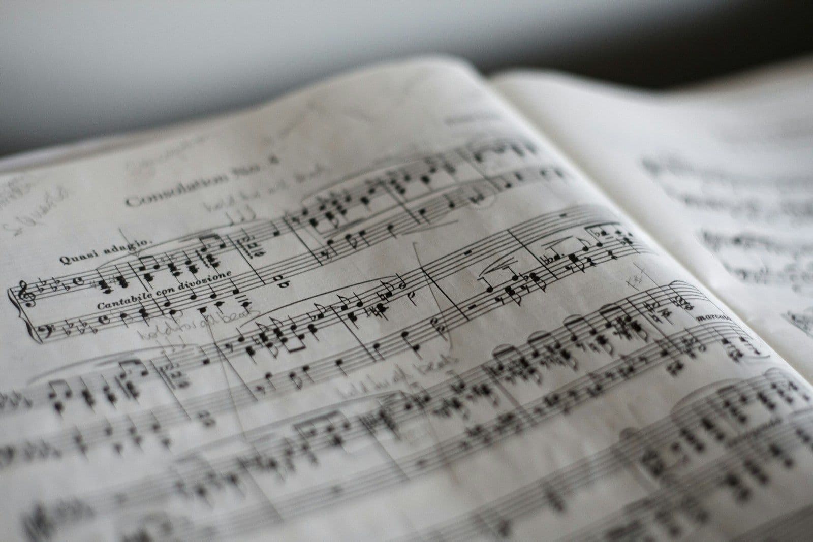 Tilt selective photograph of music notes